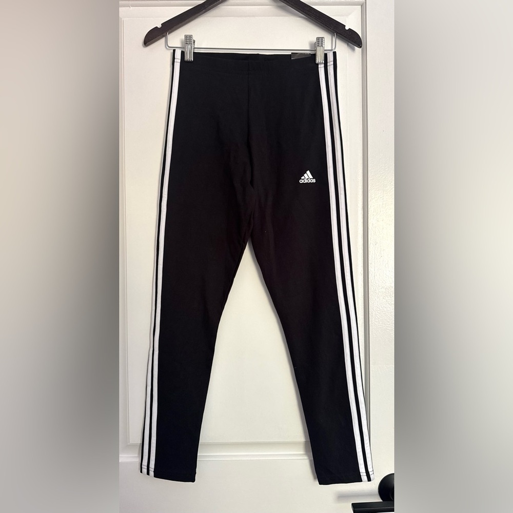 NWT ADIDAS Multi Sport Black Tights with White Stripes (S)